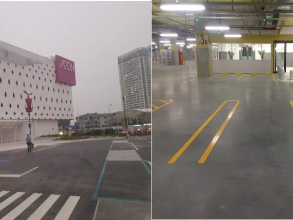 AEON HÀ ĐÔNG – CONCRETE FLOOR HARDENING & PARKING LINE PAINTING