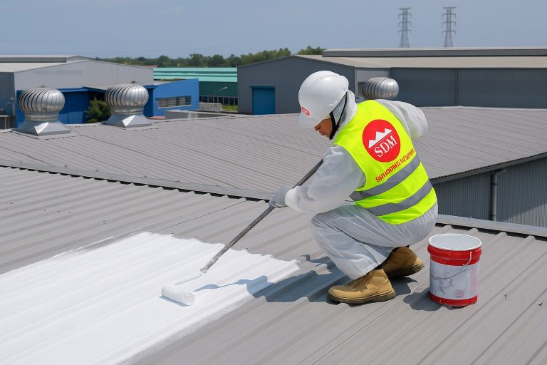 Thi công sơn chống nóng mái tôn nhà máy – Giải pháp giảm nhiệt & tiết kiệm năng lượng