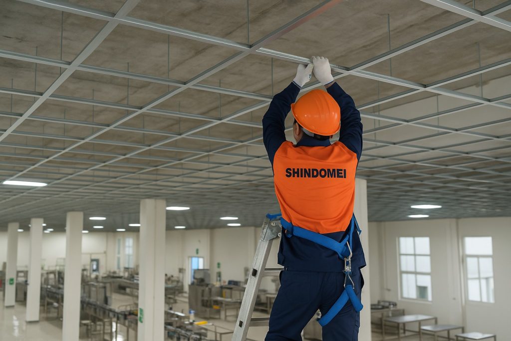 Lắp đặt trần nhôm chống bụi cho nhà xưởng – Shindomei Vietnam
